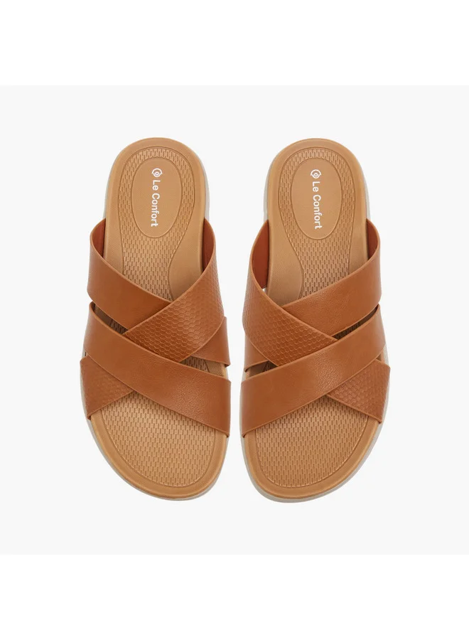 Le Confort Men Cross Strap Slip-On Sandals