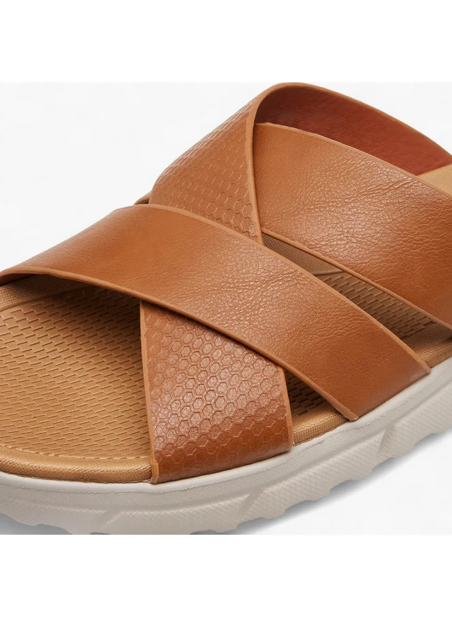 Le Confort Men Cross Strap Slip-On Sandals