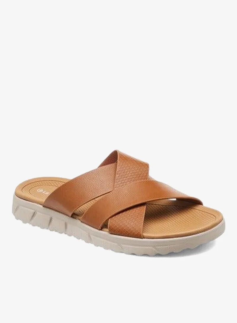 Le Confort TAN Men Cross Strap Slip-On Sandals for Men | Best Price UAE