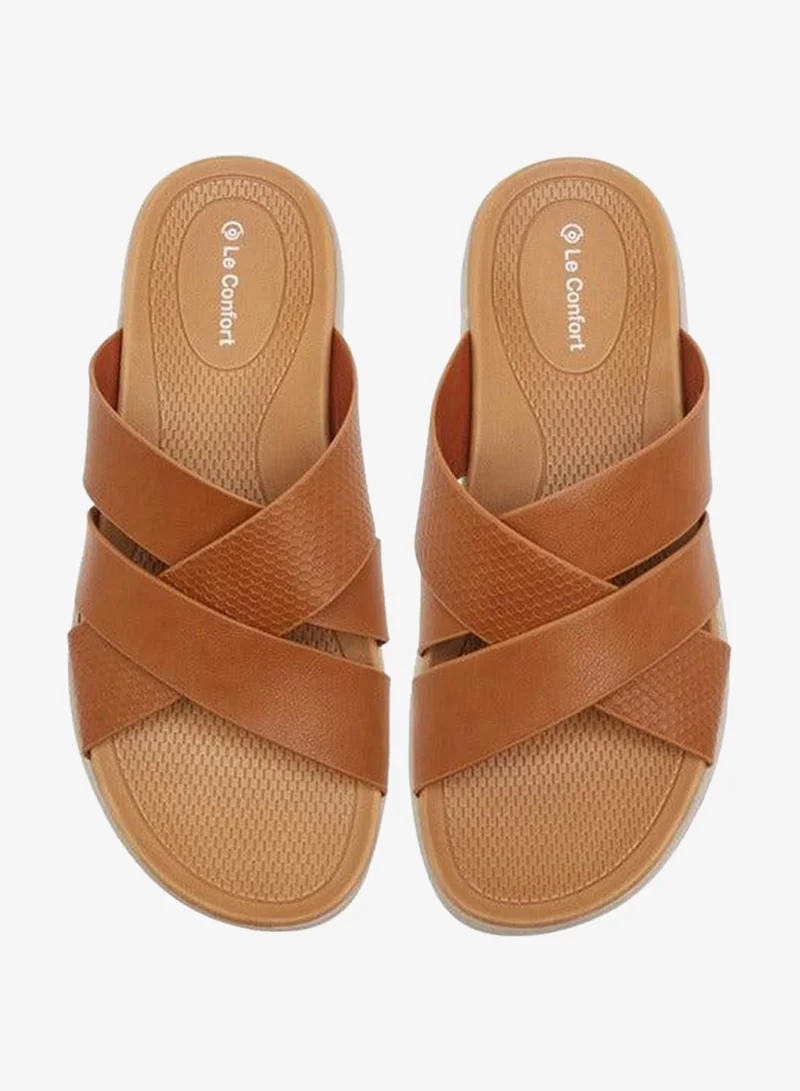 Le Confort Men Cross Strap Slip-On Sandals