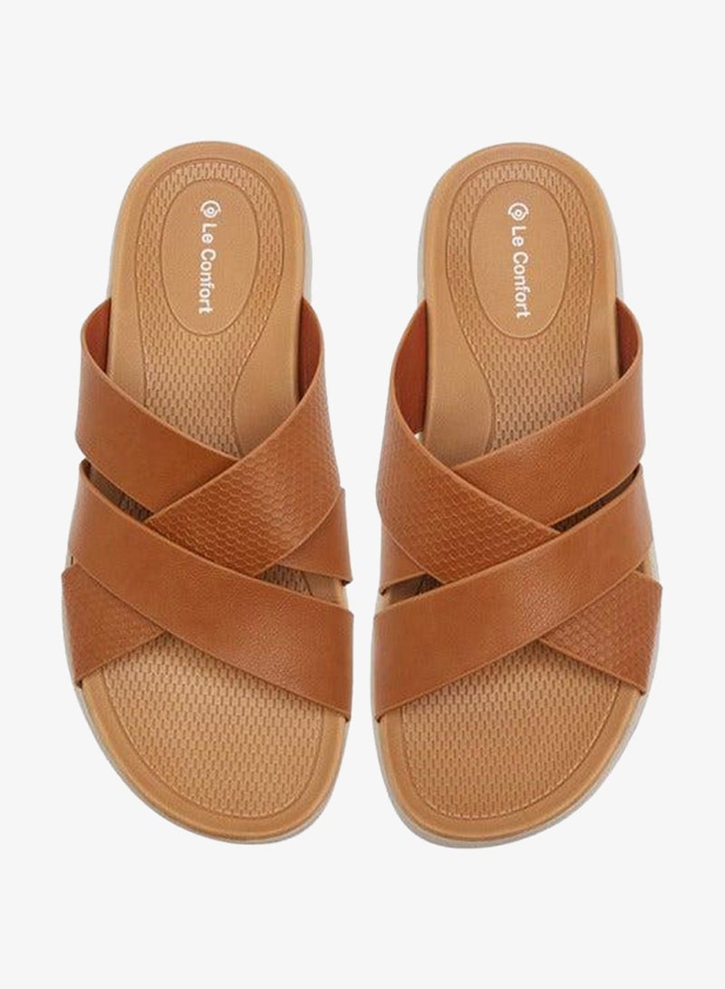 Le Confort Men Cross Strap Slip-On Sandals - Image 1