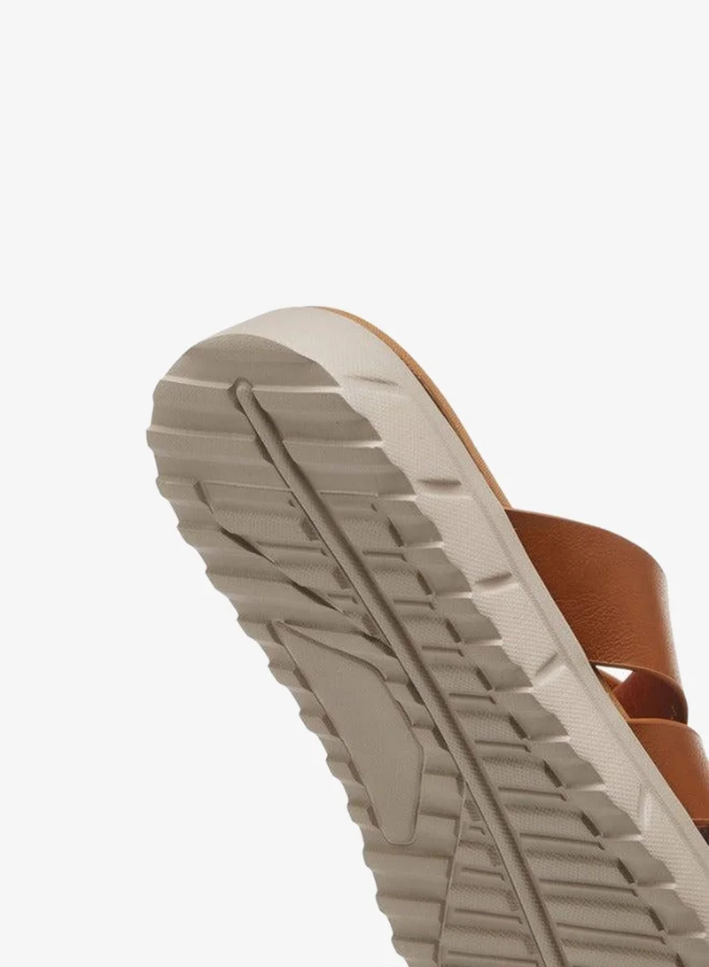 Le Confort TAN Men Cross Strap Slip-On Sandals for Men | Best Price UAE
