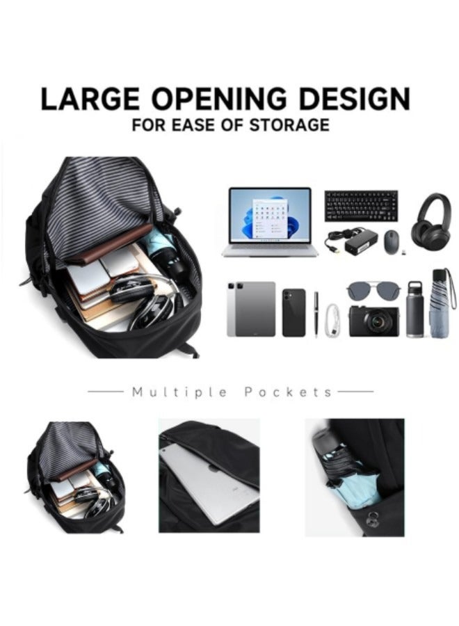 GGEROU Travel Laptop Backpack, Travel Backpacks, Casual Computer Bags with USB 15.6 Inch Computer, Black - Image 5