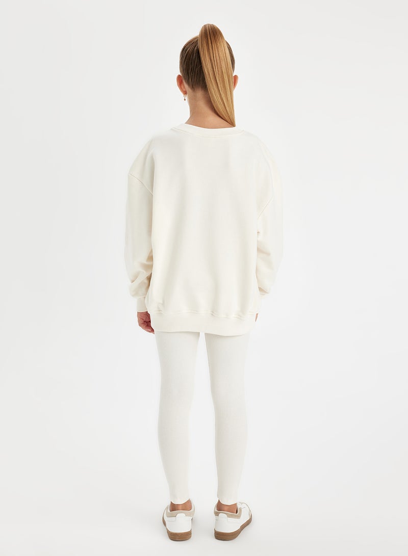 DeFacto Printed Sweatshirt Basic 2-Piece Legging Set  - Image 2