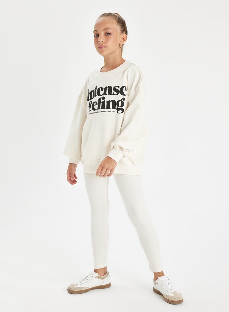 DeFacto Printed Sweatshirt Basic 2-Piece Legging Set  - Image 3