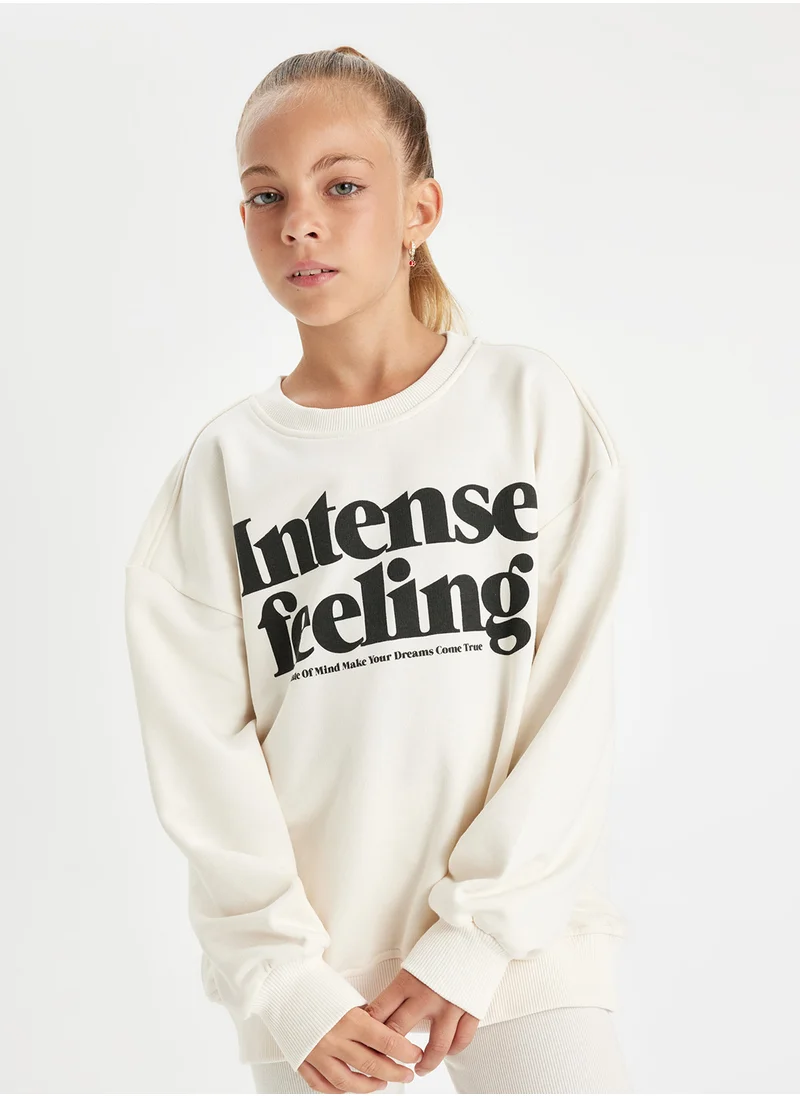 ديفاكتو Printed Sweatshirt Basic 2-Piece Legging Set