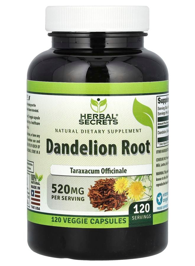 Dandelion Root 520 mg 120 Veggie Capsules