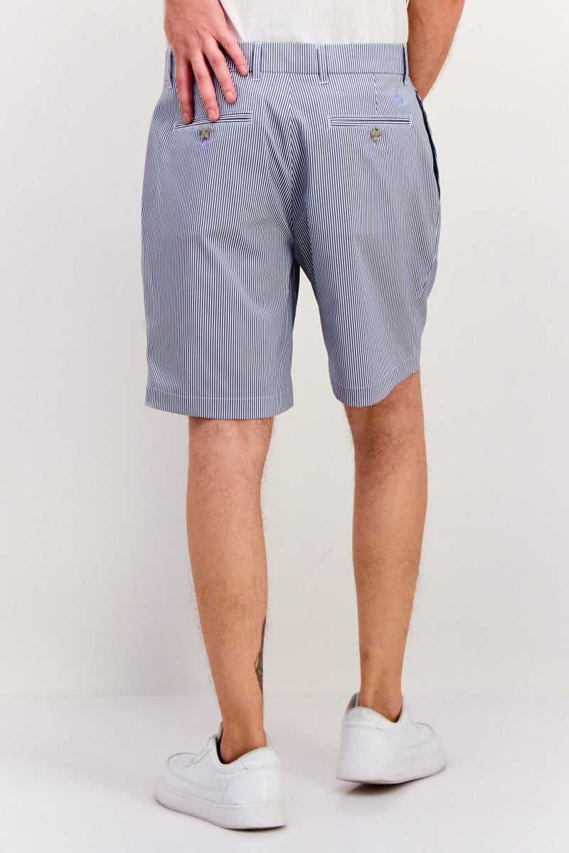 Tailorbyrd شورتات أساسية مخططة للرجال، أبيض - Image 3