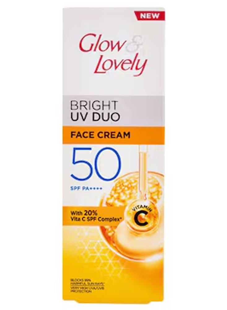 Glow & Lovely Bright UV Duo Face Cream 50 SPF PA++++ With 20% Vita C SPF Complex 50gm - Image 1