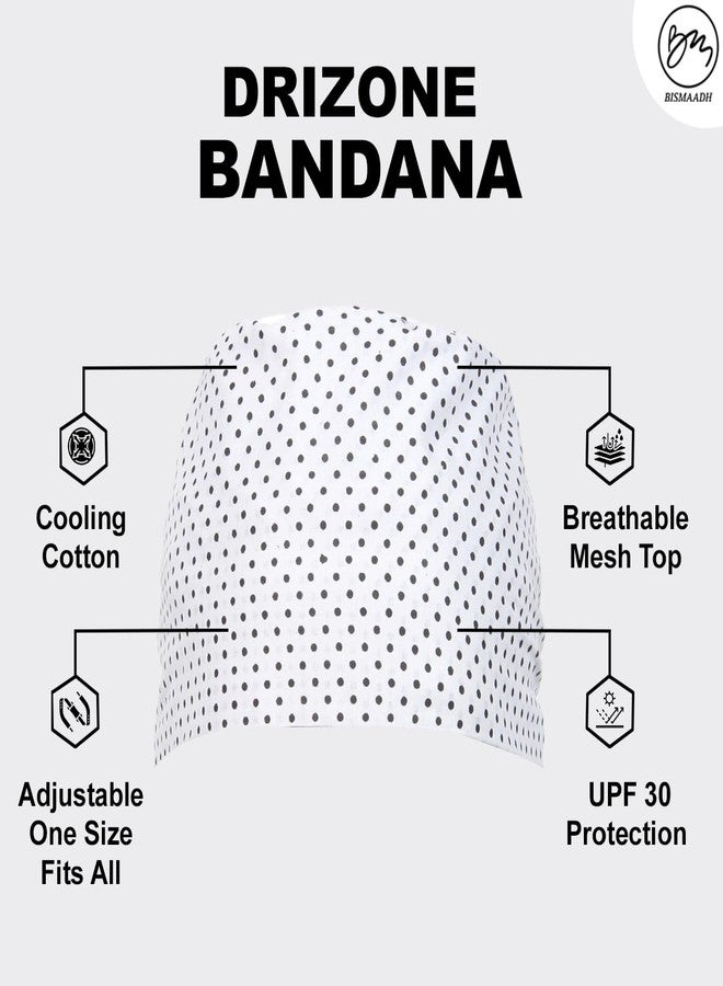 BISMAADH Bamboo Cotton Polka Dot Printed Patka Durag Headcover Skull Cap (White) - Image 4