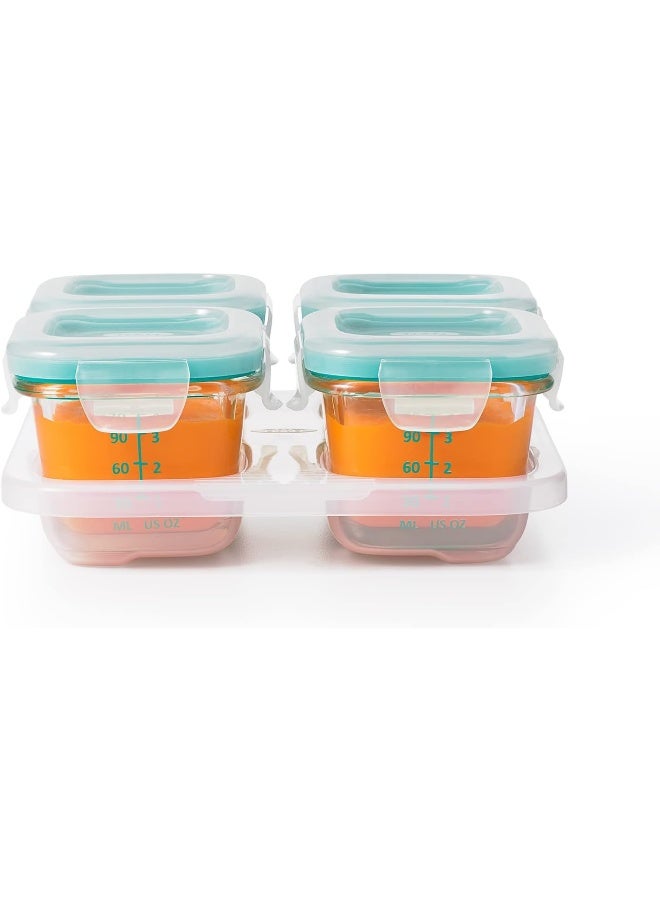 OXO Tot Glass Baby Blocks (4 oz) - Teal - Image 5