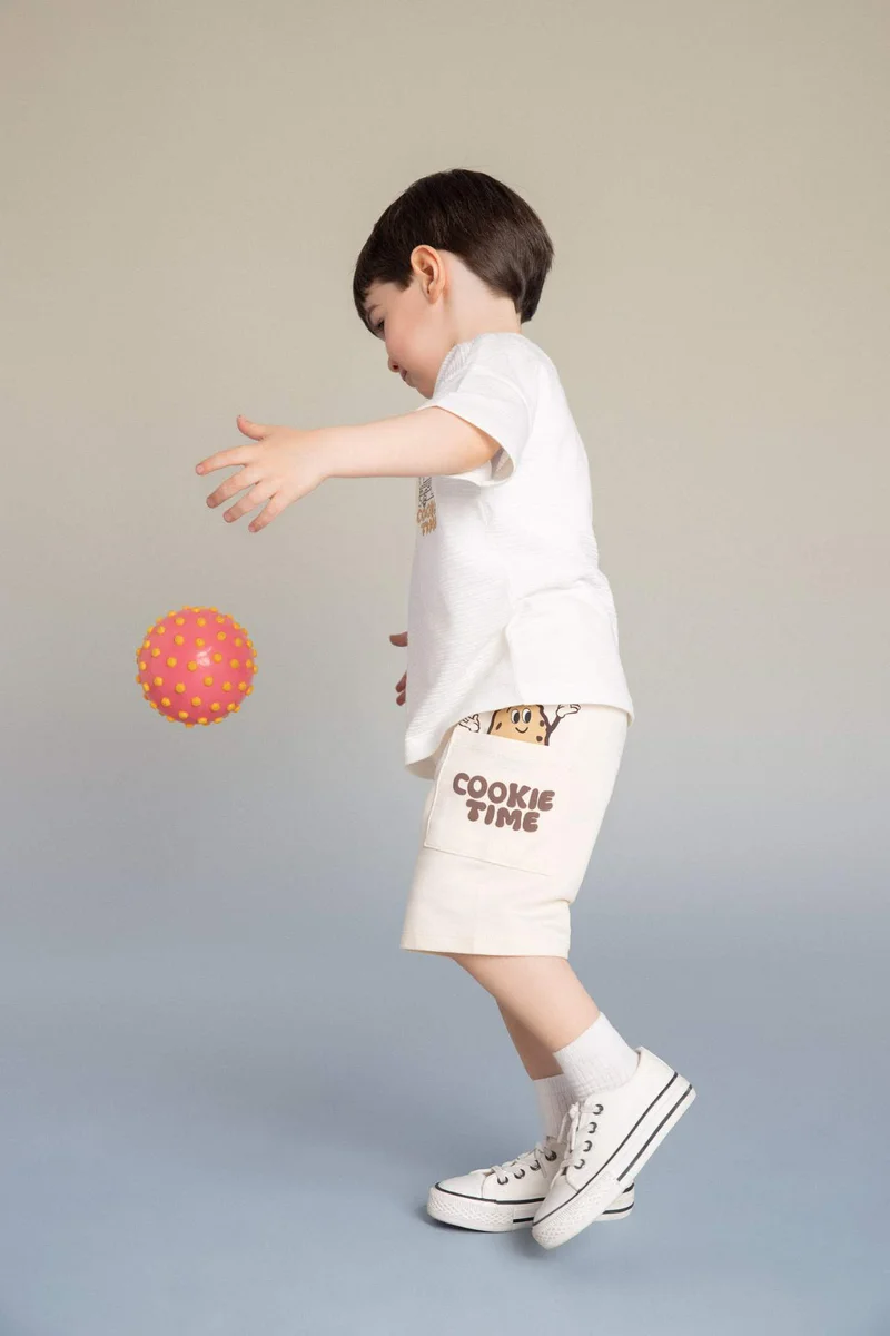 ديفاكتو Baby Boy Wide Leg Food Print Shorts