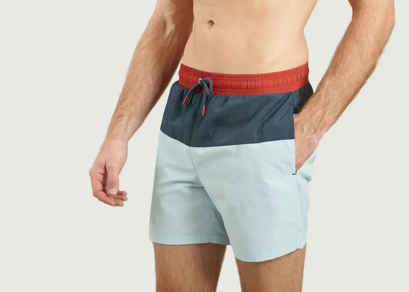 Faguo Faguo Light Blue and Green Swim Trunks