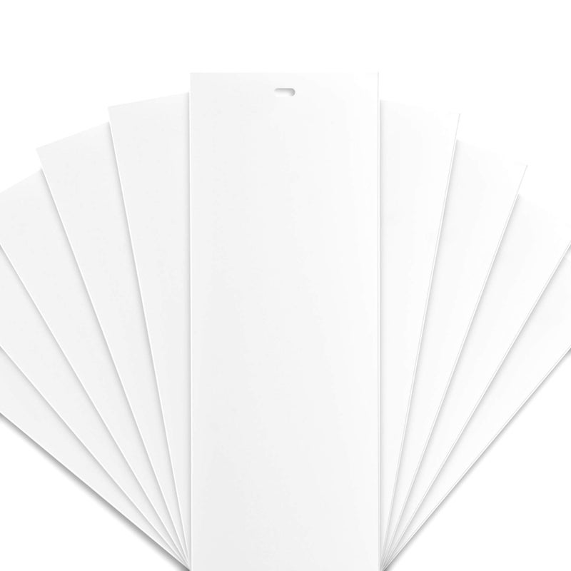 DALIX DALIX PVC Vertical Blind Replacement Slat Smooth White 10 Pk 82 12 x 3 12 