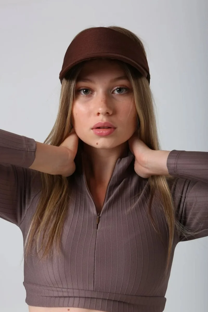 ريمسا مايو Remsa Swimsuit Adjustable Visor Tennis Golf Hat Sunscreen Visor RŞ-109 Brown