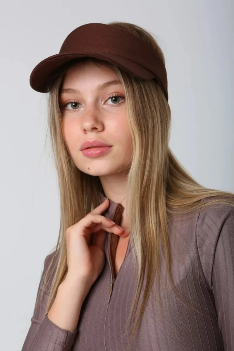 ريمسا مايو Remsa Swimsuit Adjustable Visor Tennis Golf Hat Sunscreen Visor RŞ-109 Brown