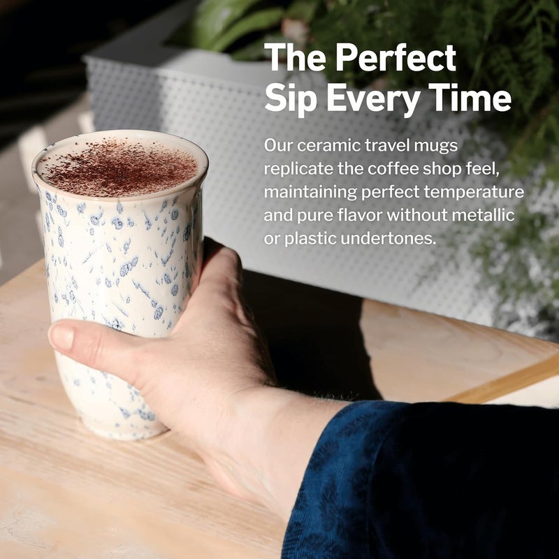 NOVA CERAMICS Travel Coffee Mug Travel Coffee Tumbler  On the Go Coffee Mug  Microwave  Dishwasher Safe Green Coffee Tumbler  Gifts For Women Men Him Her  16oz  Orchid - Image 4
