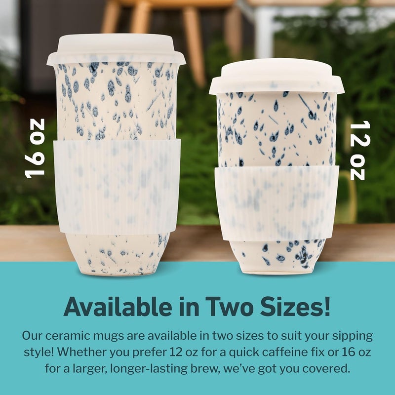 NOVA CERAMICS Travel Coffee Mug Travel Coffee Tumbler  On the Go Coffee Mug  Microwave  Dishwasher Safe Green Coffee Tumbler  Gifts For Women Men Him Her  16oz  Orchid - Image 5