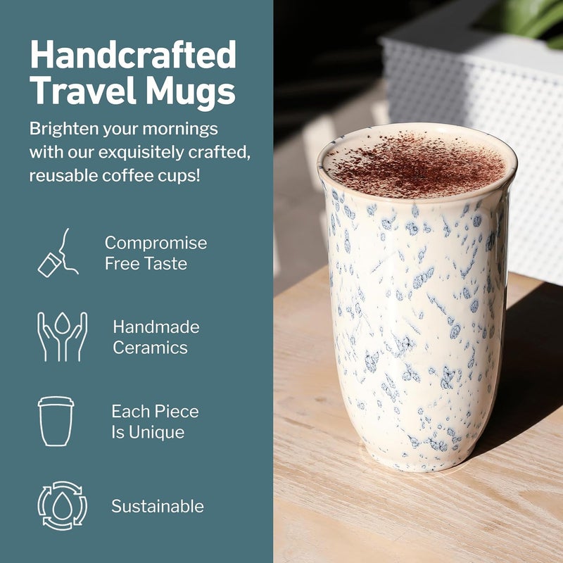 NOVA CERAMICS Travel Coffee Mug Travel Coffee Tumbler  On the Go Coffee Mug  Microwave  Dishwasher Safe Green Coffee Tumbler  Gifts For Women Men Him Her  16oz  Orchid - Image 2