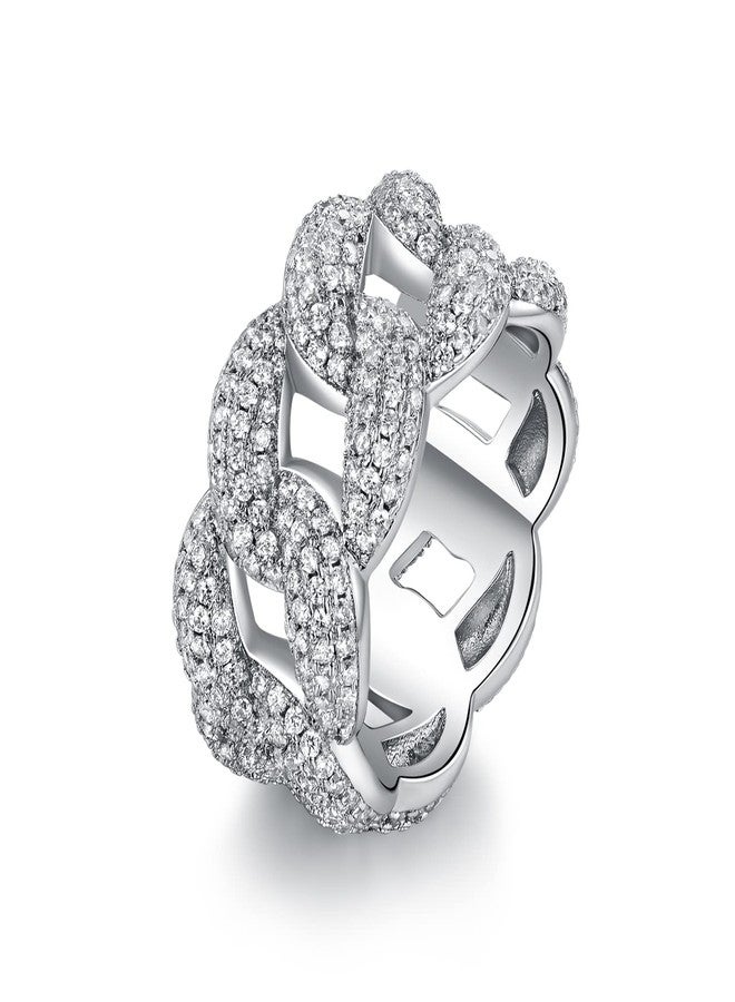 Gemsme 14K Gold Plated Cubic Zirconia Cuban Statment Ring for Women (9.5) - Image 1
