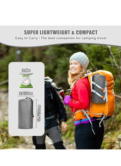 Arabest Double Sleeping Pad for Camping, 78''X49''X3.9'' Large Self Inflating Camping Sleeping Pad with Pillow Built-in Pump Portable 2 Person Camping Pad for Hiking, Backpacking, Tent Air Mattress(Grey)  - Image 4