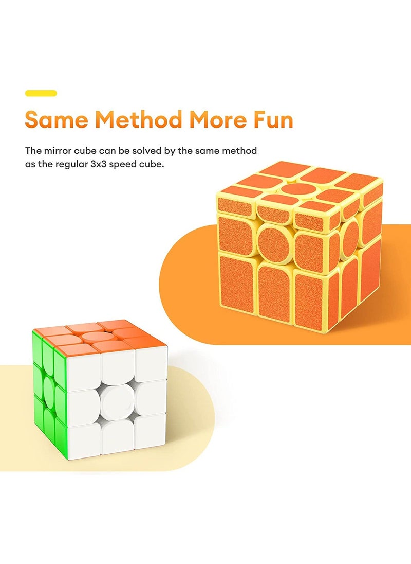 Generic - Mirror Rubik's Cube  3x3 Speed Cube Different Shapes Puzzle Cube Toys for Kids Adult Solve by Shape Premium Package - Image 1