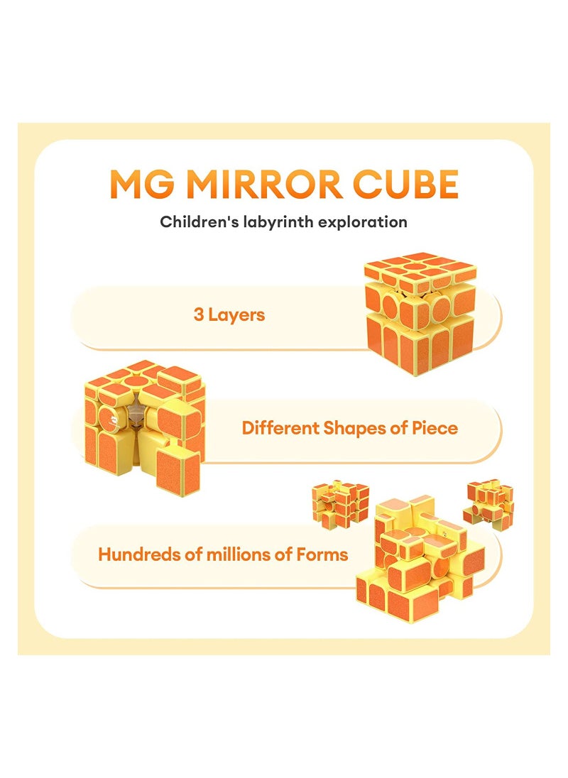 Generic - Mirror Rubik's Cube  3x3 Speed Cube Different Shapes Puzzle Cube Toys for Kids Adult Solve by Shape Premium Package - Image 1