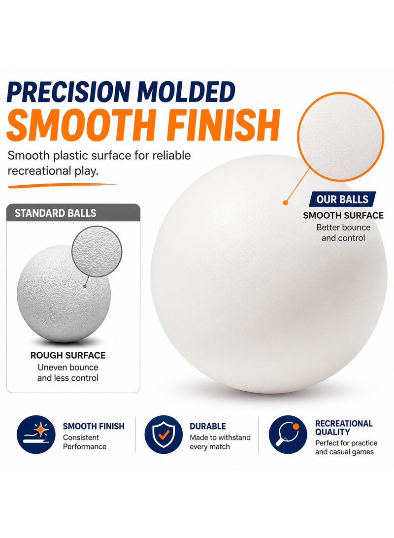Lukadah 6 PCS Ping Pong Balls, Table Tennis Balls, White & Orange Plastic Practice Balls, Durable Lightweight Indoor Game Balls for Home, School, Office, Club, Training & Recreation - Image 4
