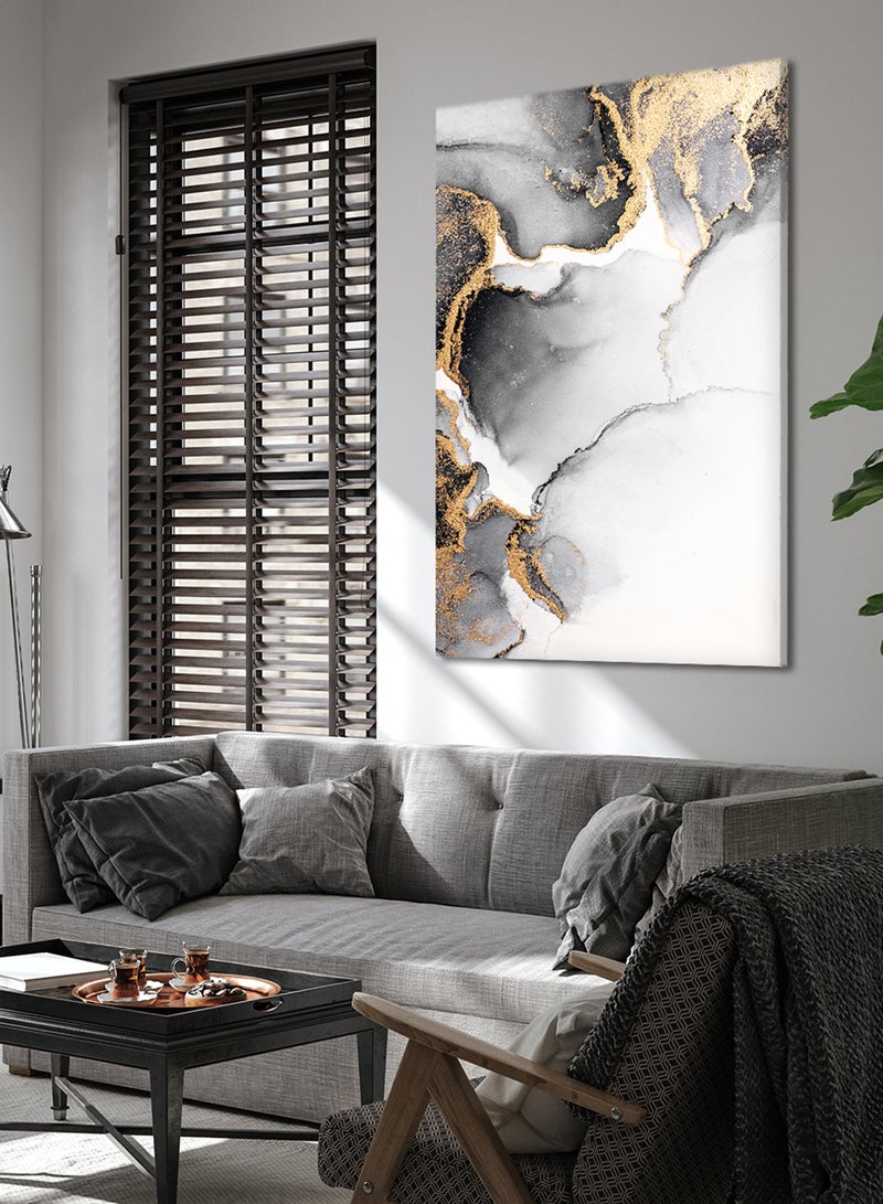 LOWHA Canvas Wall Art Stretched Over Wooden Frame with Abstract Painting - Image 1