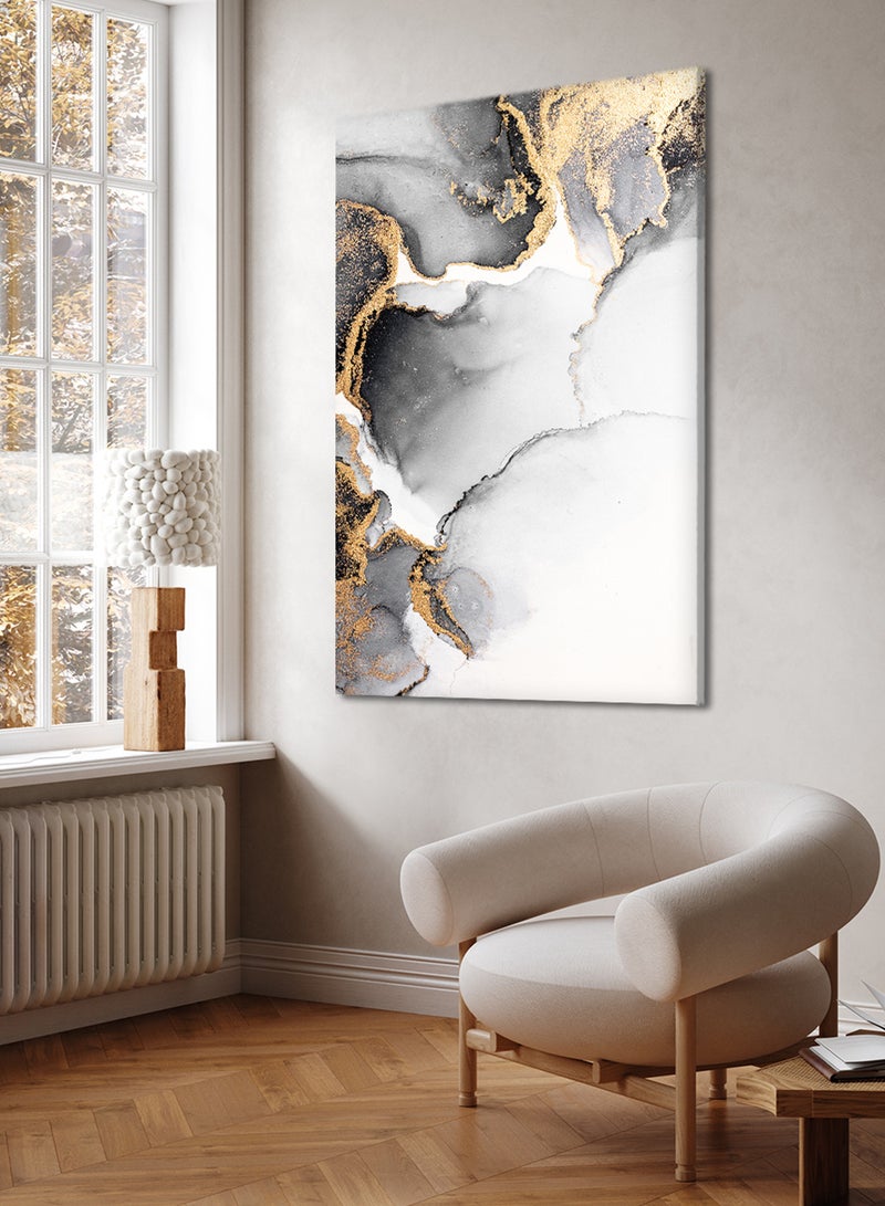 LOWHA Canvas Wall Art Stretched Over Wooden Frame with Abstract Painting - Image 3