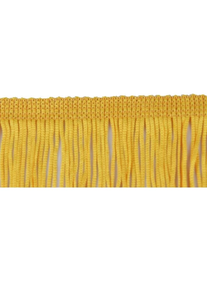 Fringe Trim Lace Polyerter Fibre Tassel 4inch Wide 10 Yards Long for Clothes Accessories Latin Wedding Dress DIY Lamp Shade Decoration Black (Golden Yellow)  - Image 4