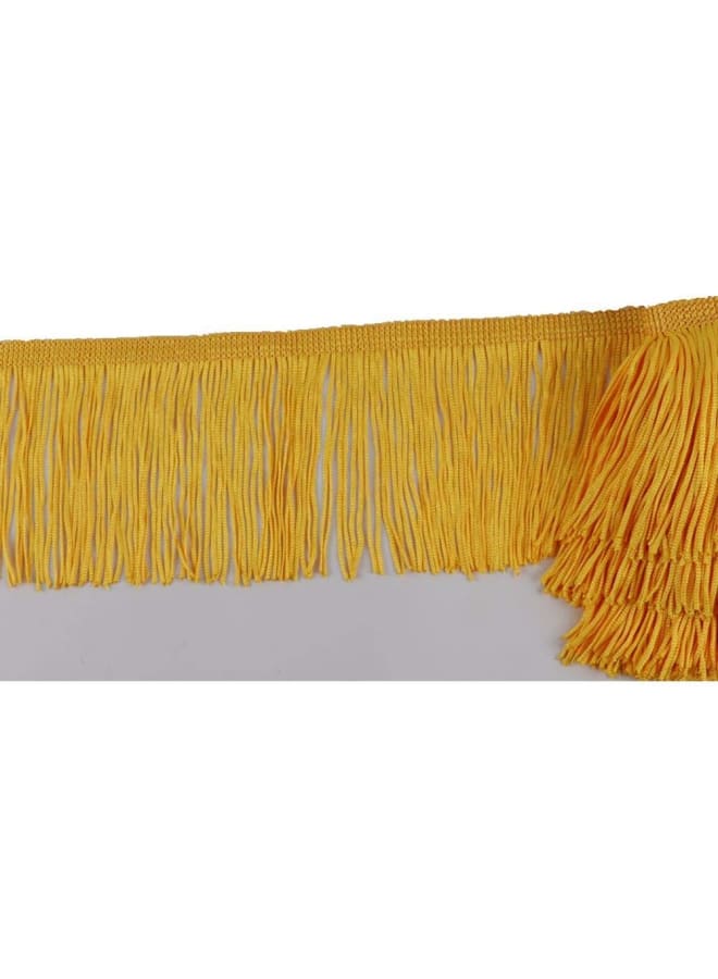 Fringe Trim Lace Polyerter Fibre Tassel 4inch Wide 10 Yards Long for Clothes Accessories Latin Wedding Dress DIY Lamp Shade Decoration Black (Golden Yellow)  - Image 5