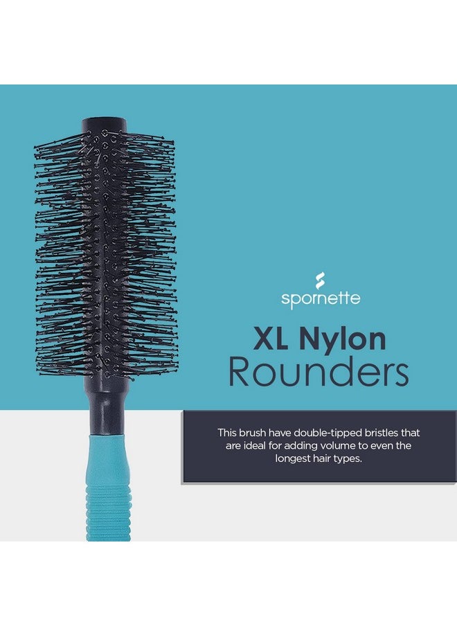 Spornette Spornette Double Stranded XL Round Brush, Nylon Bristles - Round Brush for Straightening, Anti-Frizz, Detangling, Volumizing - Styling for Wavy & Curly, Medium & Long Hair Lengths (2.25 Inches)  - Image 2