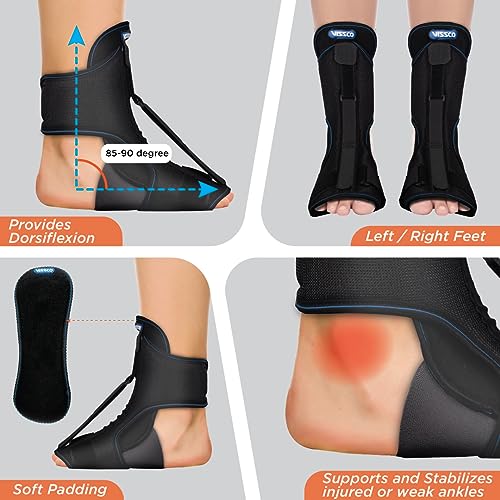 Vissco Foot Raiser with Detachable Splints, Support for Plantar Fasciitis, Weak Ankles - Left/Right Feet (Black) - Image 4