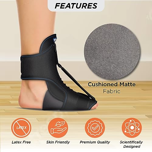 Vissco Foot Raiser with Detachable Splints, Support for Plantar Fasciitis, Weak Ankles - Left/Right Feet (Black) - Image 5
