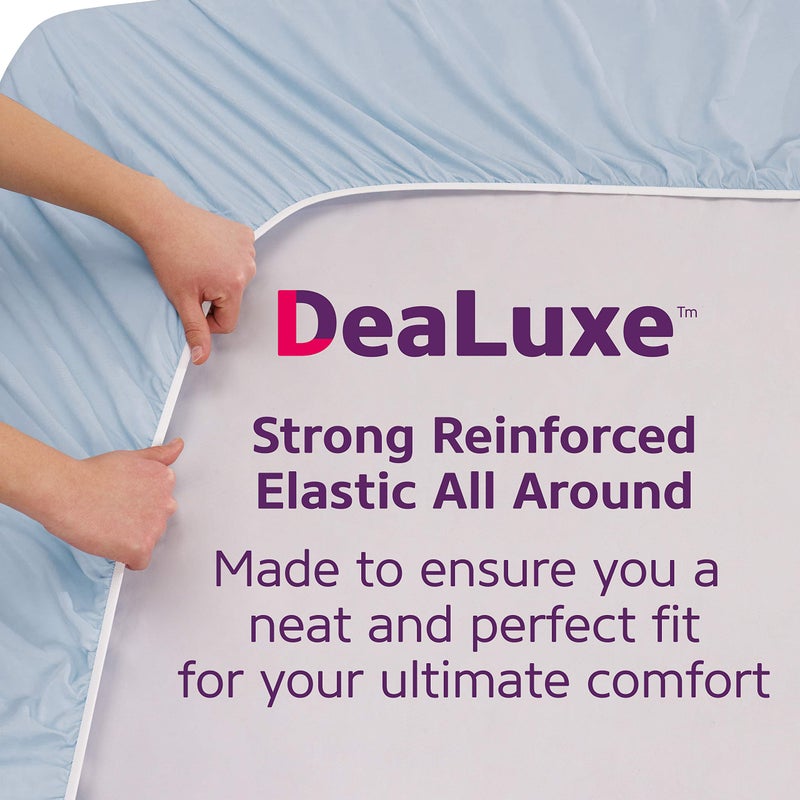 DeaLuxe Kids Twin Size Fitted Sheet Only - Real 16 Inch Deep Pocket Queen Fitted Sheet - Best Fit for 14in - 18in Deep Pocket Mattress - Soft Easy Care - Fitted Bed Sheets Only - Twin Size - Light Baby Blue  - Image 4