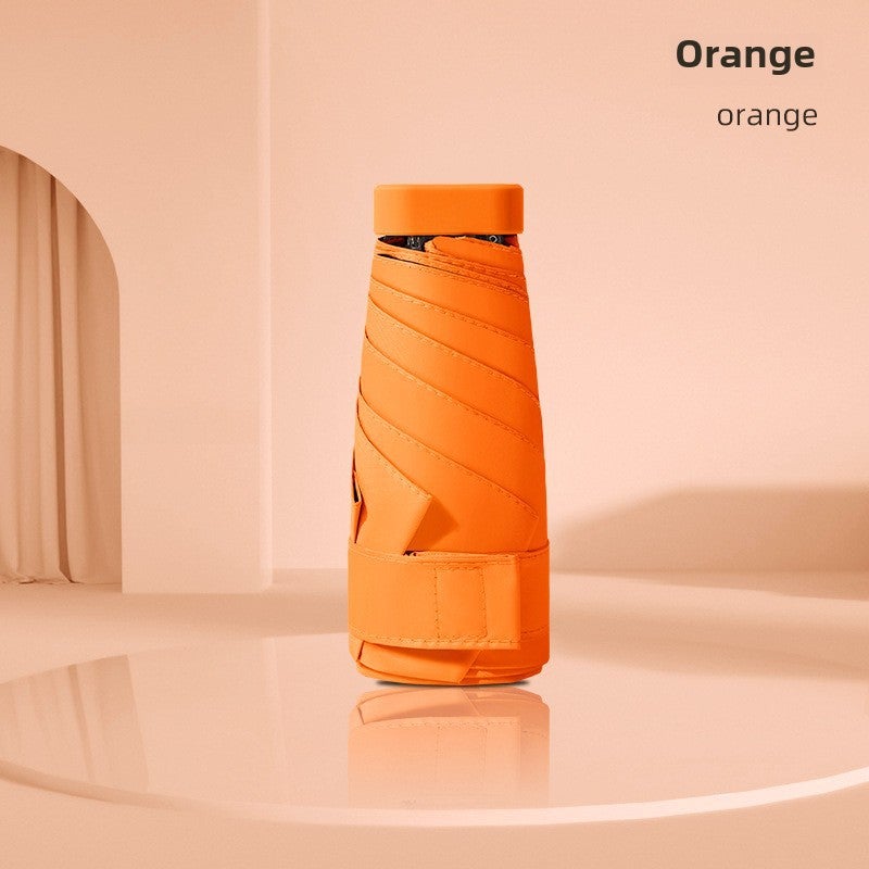 Portable Pocket Umbrella with Custom Logo Orange (cloth package)