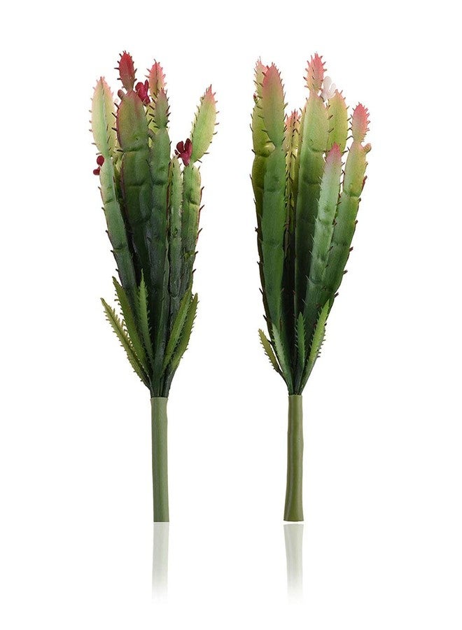 Bluecell 2pcs Real Looking Artificial Cactus Artificial Cacti Plant DIY Material for Home Decoration Flower Arrangement - Image 1