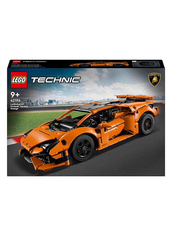 ليغو LEGO Technic Lamborghini Huracán Tecnica Orange Set, Sports Car Toy for 9 Plus Year Old Kids, Boys & Girls, Model Building Kit for Creative Play, Kids' Bedroom Decoration, Ramadan Gift  42196