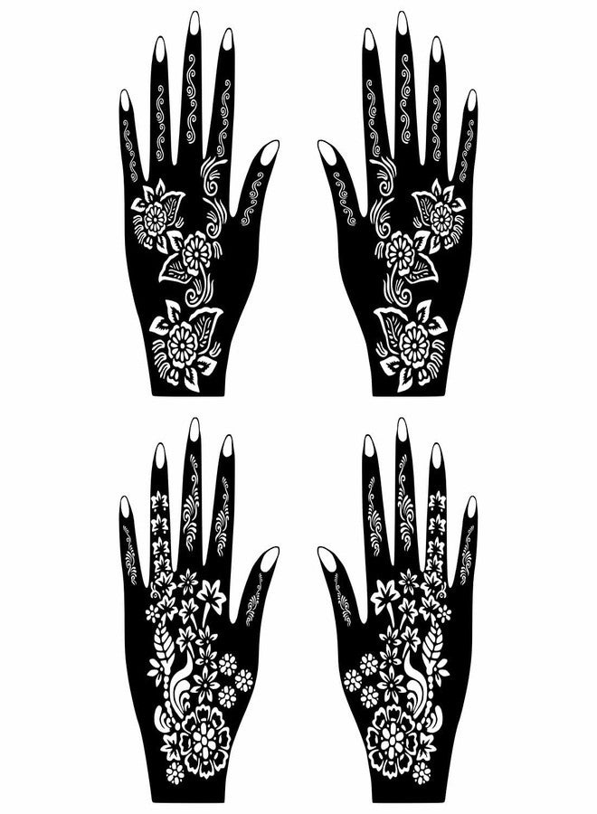 Komstec Classic Mehndi Combo Sticker Set For Traditional Celebrations For Girls & Women Palm And Finger Design Pack Of 2 - Image 2