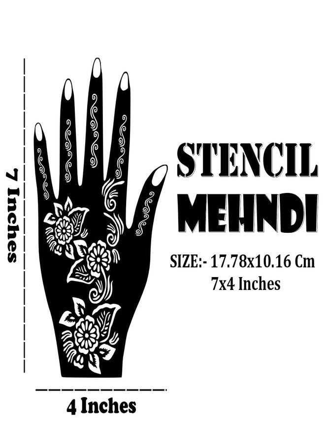 Komstec Classic Mehndi Combo Sticker Set For Traditional Celebrations For Girls & Women Palm And Finger Design Pack Of 2 - Image 3