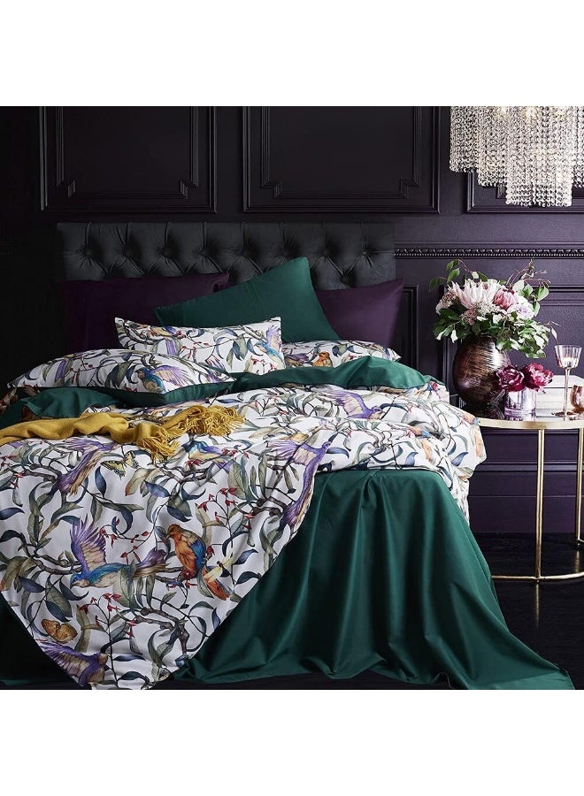 Cupocupa Duvet Cover Queen Size Set Boho Floral Pattern Duvet Cover Queen for Queen Size Bed Vintage Soft Bedding Leaf Print Paisley Duvet Cover with Pillowcases - Image 1