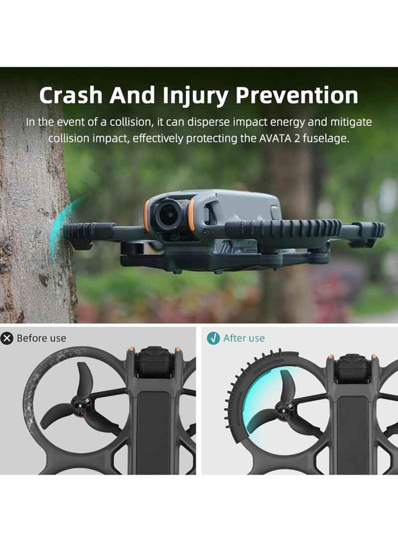 KASTWAVE Avata 2 Propeller Guard Protector, Props Bumpers Ring, Anti-Collision Silicone Protect Cover, Drone Protective Bumper, Shockproof Prop Protector for DJI Avata 2, Drone Accessories, Green - Image 2