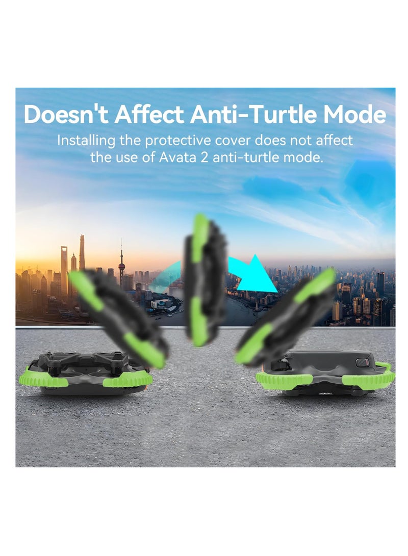 KASTWAVE Avata 2 Propeller Guard Protector, Props Bumpers Ring, Anti-Collision Silicone Protect Cover, Drone Protective Bumper, Shockproof Prop Protector for DJI Avata 2, Drone Accessories, Green - Image 4