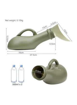 Urine Bottle Spill Proof Unisex Portable Women Mens Urinals Screw Top Lid Pee Female Funnel Urine Bottles Container Plastic Bed Pan Car Travel Toilet 1000ml Adult Kids Potty Night Wee Pot Toliet for M - view 3