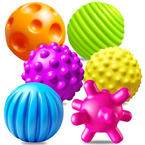 Ynanimery 6 Pack Sensory Balls for Toddlers 13 Sensory Baby Toys 612 Months Montessori Toys for Babies 612 Months Infant Squeeze Sensory Toys Soft Multi Ball Set Gifts with Bright Color Textured - Image 1