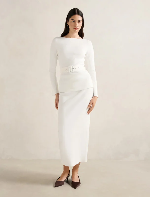 Forever New  Arabella Knit Midi Skirt for Women | Best Price UAE