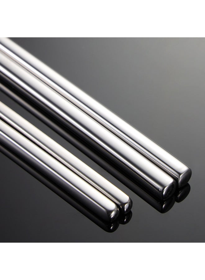 En 304 Stainless Steel Tableware Metal Chopsticks Six-coil Non-slip Half-square Multi-size Bold Korean Cloth Wheel-Color:201 Coil Chopsticks 18.5 Matt - Image 3