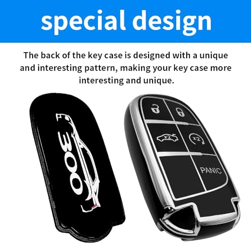 uuakarin for 300 300C 300S Creative Logo Key Fob Cover Soft TPU Full Protection Key Fob Case Protector Shell 300 - Image 3