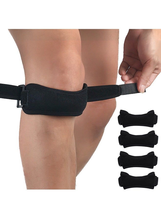 2 أزواج من تخفيف آلام الركبة والرضفة استقرار حزام الركبة دعم للمشي لمسافات طويلة وكرة القدم وكرة السلة والجري والركبة والتنس والكرة الطائرة والقرفصاء. - Image 1